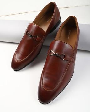 men leather bit loafers