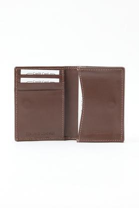 men leather casual card holder - brown
