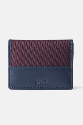 men leather casual card holder - maroon