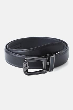 men leather casual single side belt - black
