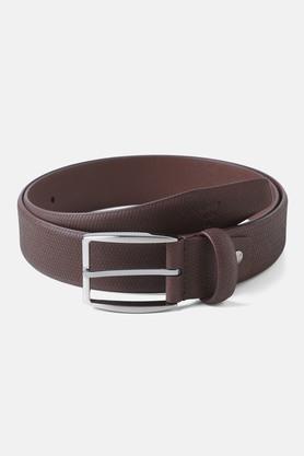 men leather casual single side belt - brown