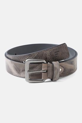 men leather casual single side belt - grey