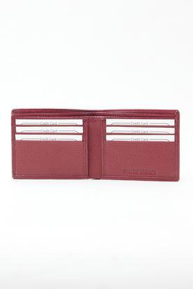 men leather casual two fold wallet - red