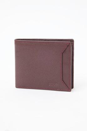 men leather casual two fold wallet - red