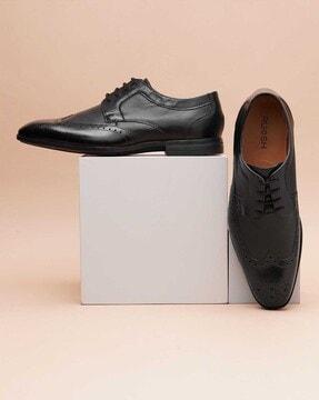 men leather formal derby shoes