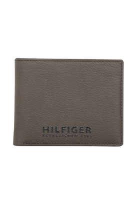 men leather formal two fold wallet - brown