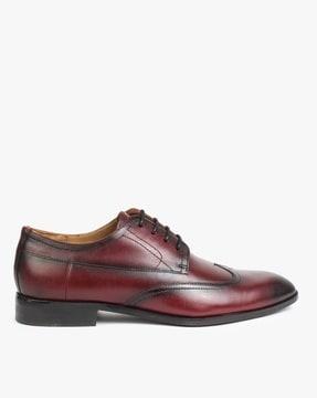 men leather lace-up formal shoes