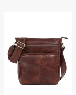 men leather messenger bag with adjustable strap