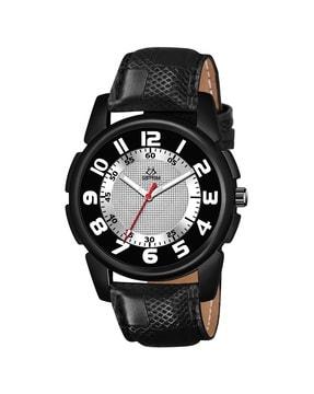 men leather strap analogue watch-2132