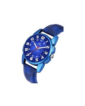 men leather strap analogue watch-2133