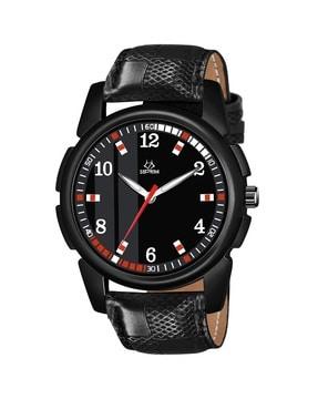 men leather strap analogue watch-2162