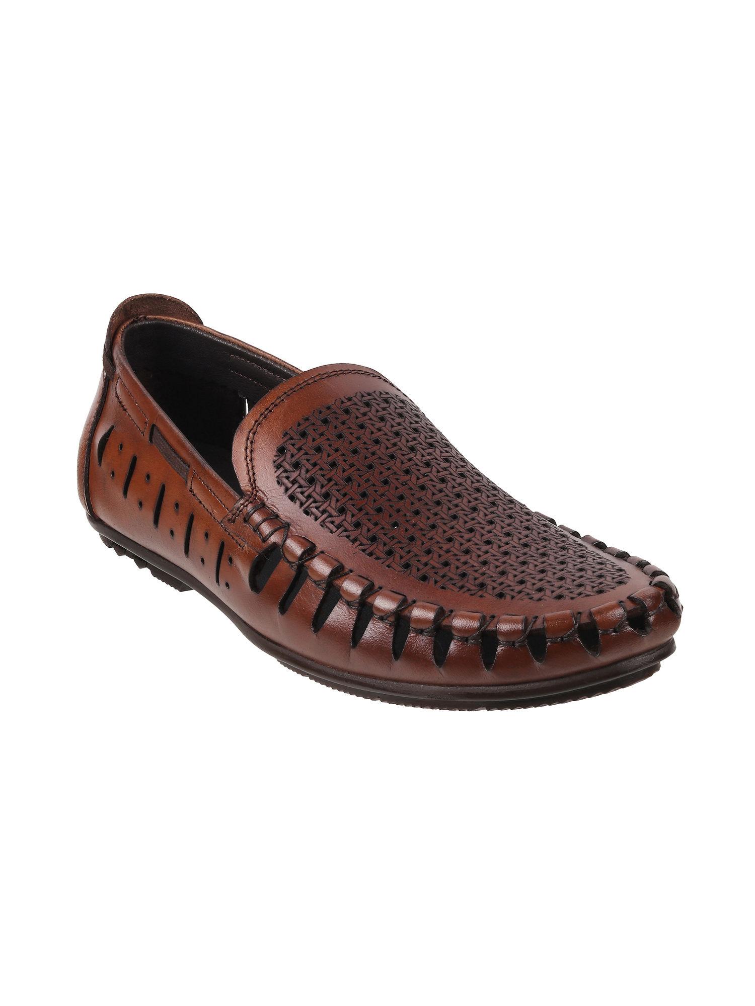 men leather tan closed toe sandals