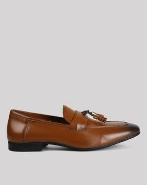 men leather tassel loafers