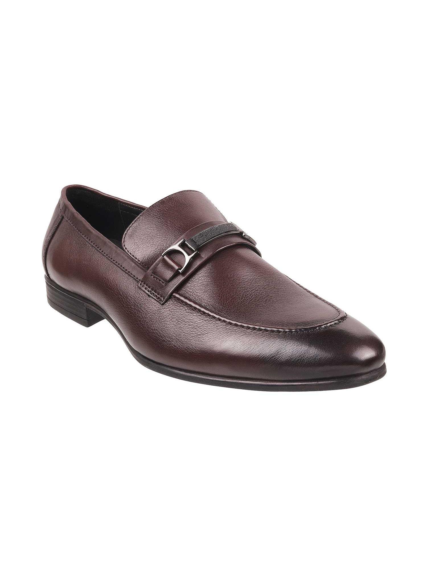 men leather wine formal slip on moccasins