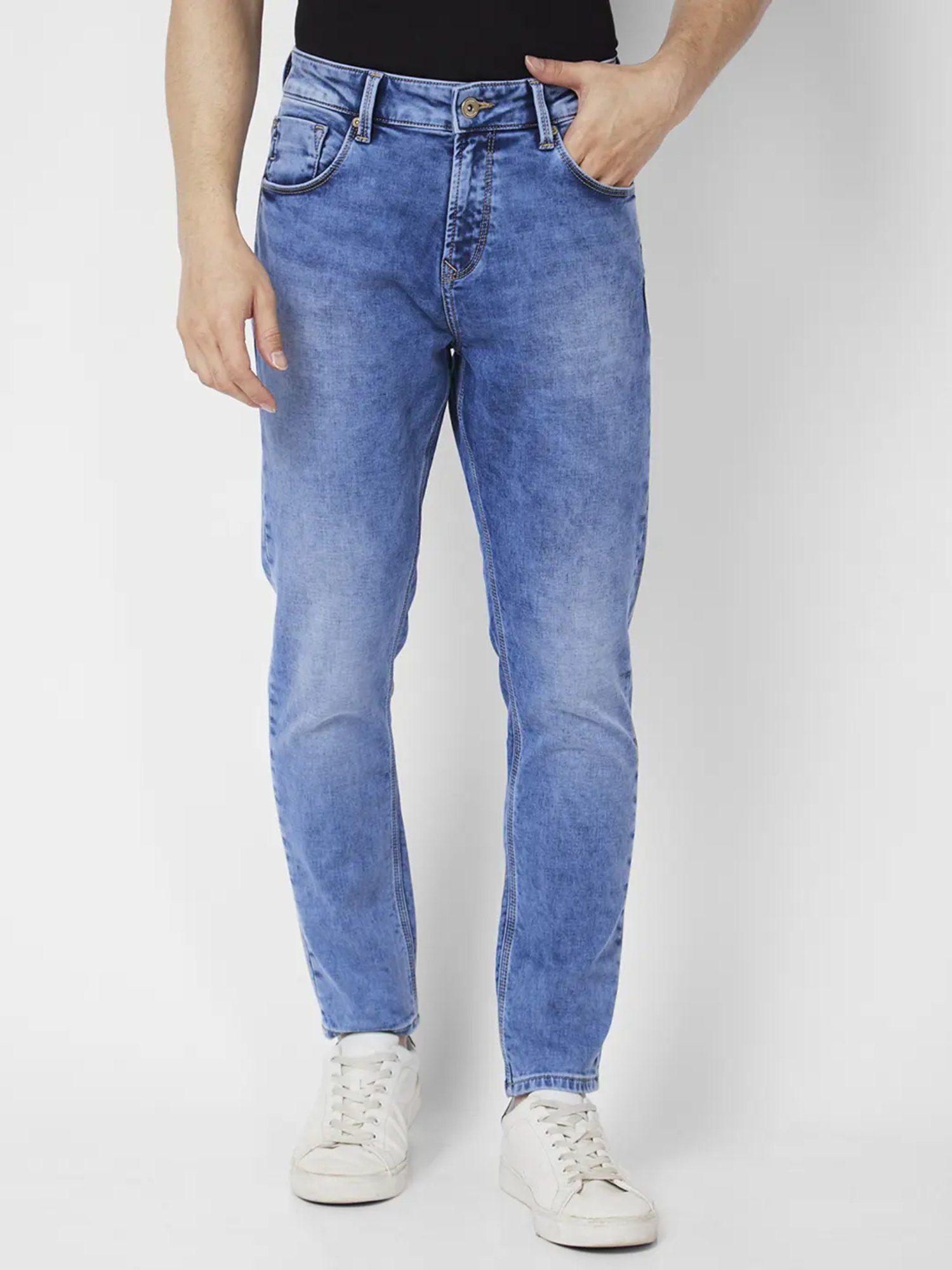 men light blue cotton stretch slim fit jeans kano
