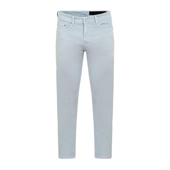 men light blue plain regular-fit jeans