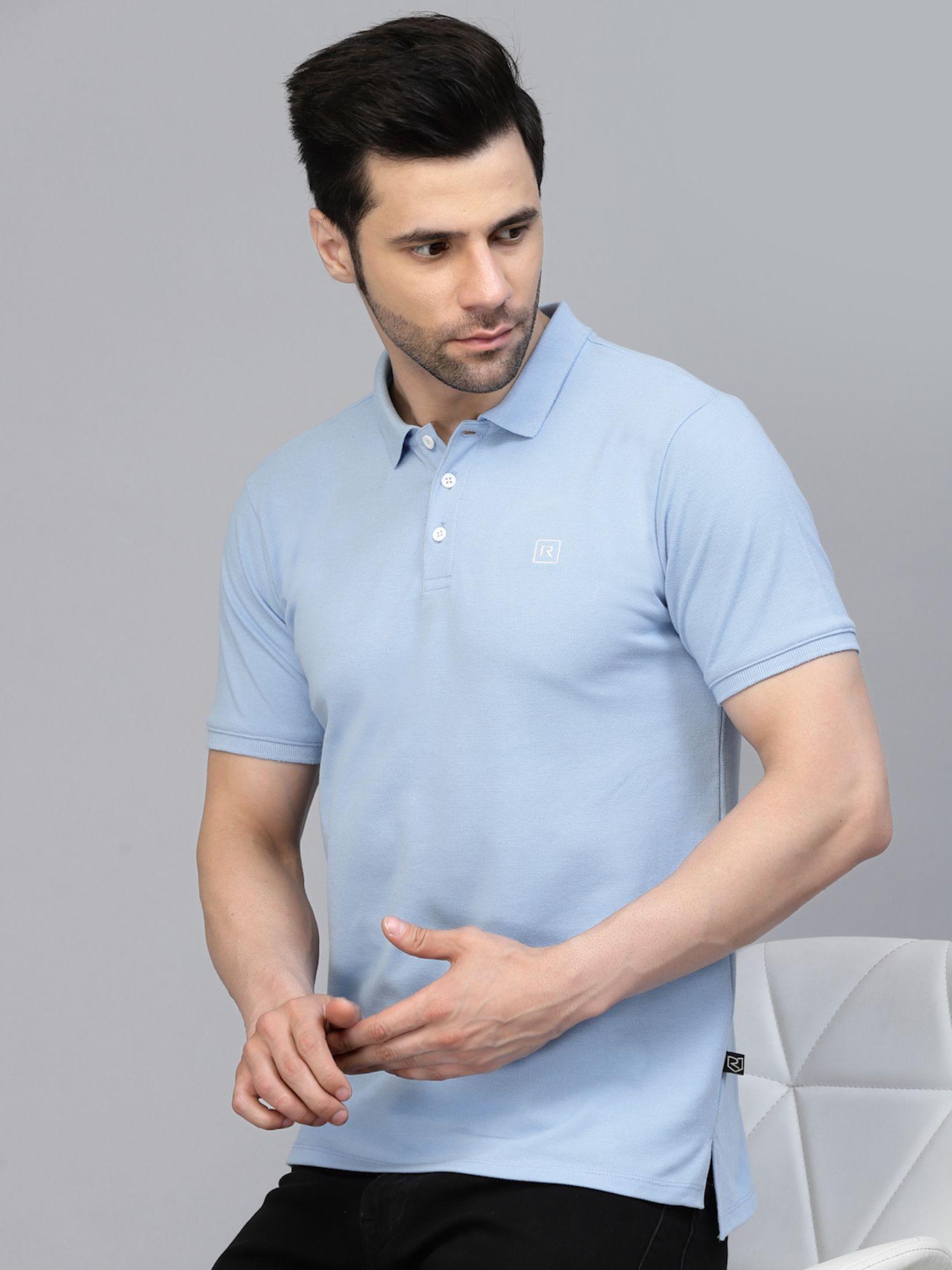 men light blue polo t-shirt