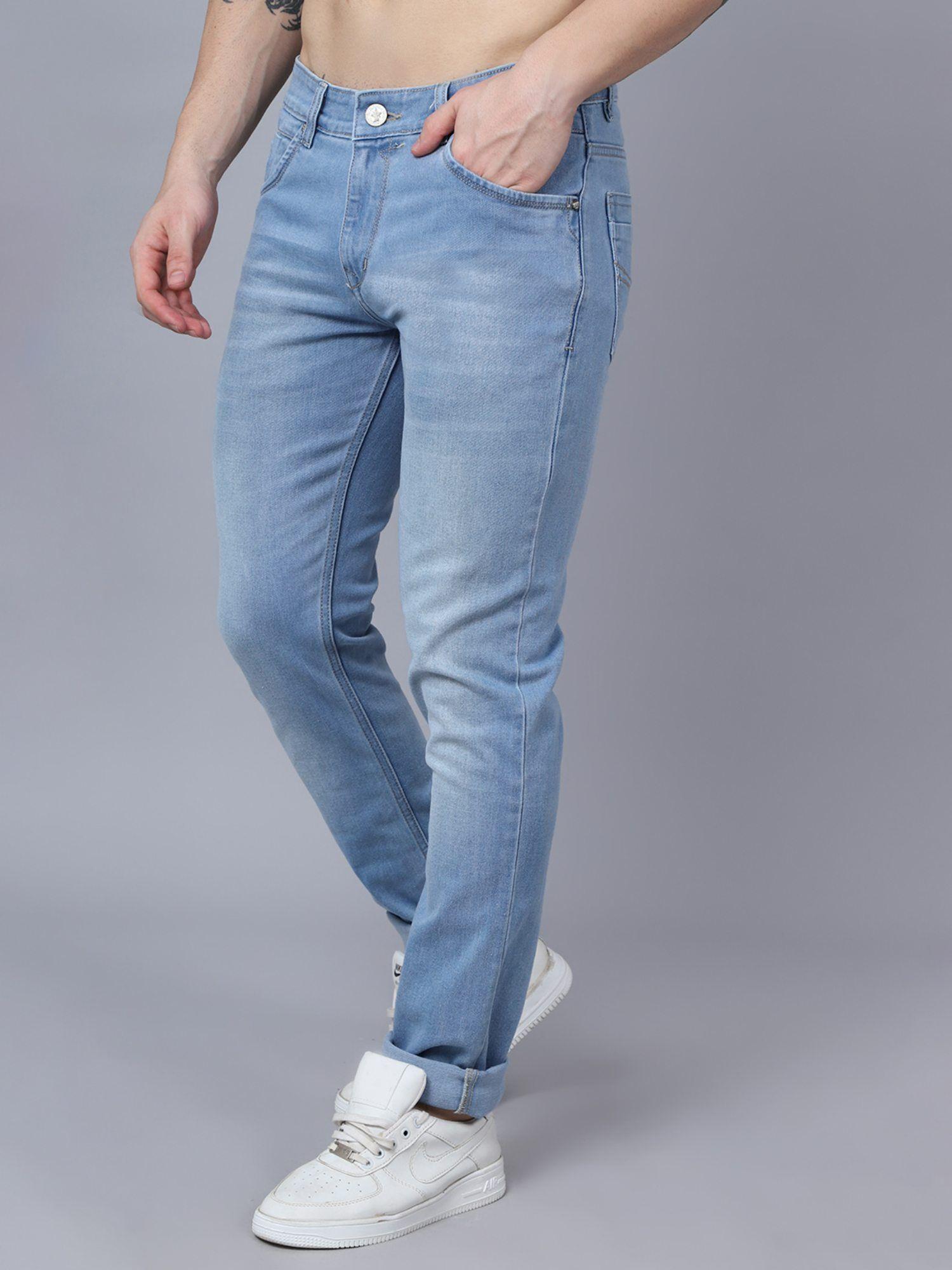 men light carbon blue jeans