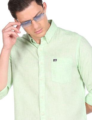 men light green manhattan slim fit button down casual shirt