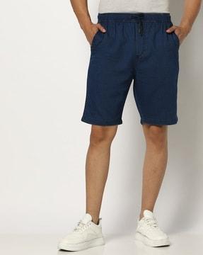 men light-wash regular fit shorts