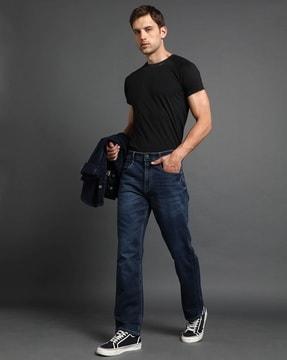men light-wash straight fit jeans