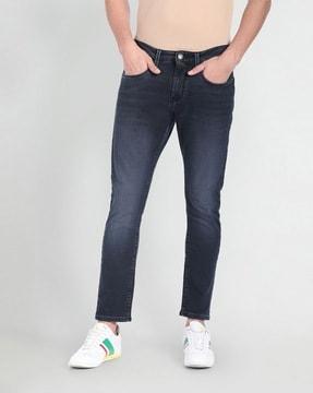 men light-wash straight fit jeans