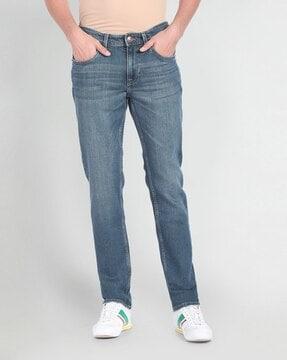 men light-wash tapered fit jeans