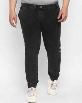 men lightly washed jogger jeans