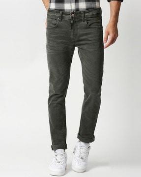 men lightly washed relaxed fit jeans