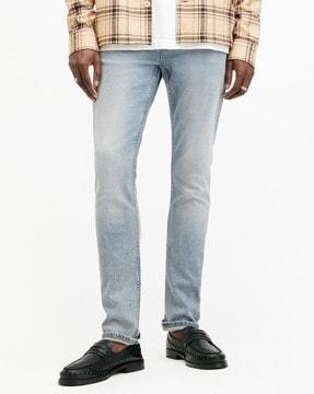 men lightly washed skinny fit jeans