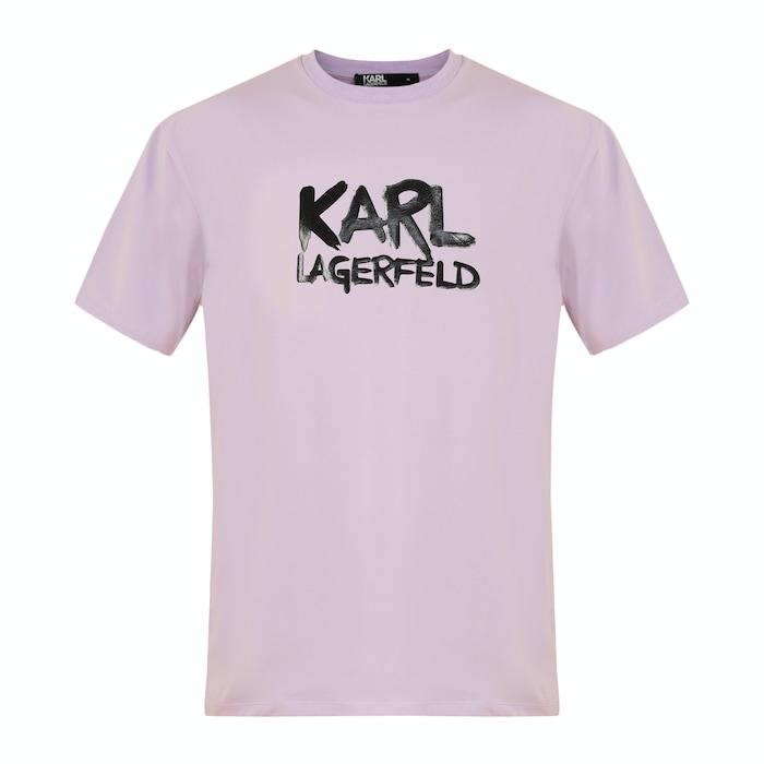 men lilac front brand lettering t-shirt