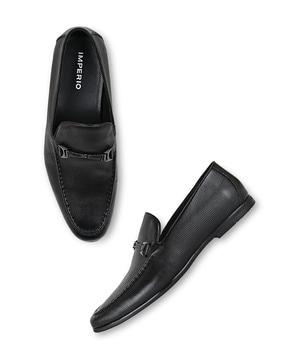 men loafers with metal accent