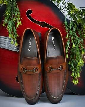 men loafers with metal accent