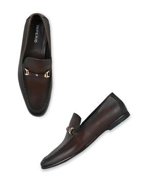 men loafers with metal accent