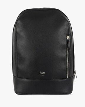 men logo applique backpack with adjustable straps