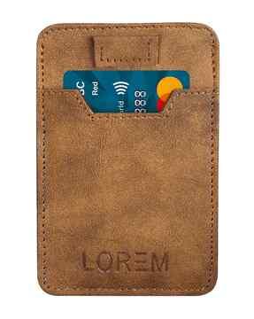 men logo debossed card holder