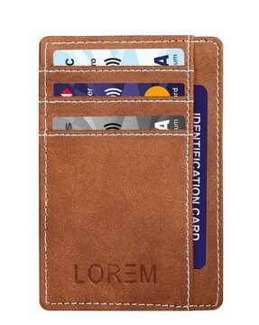 men logo debossed card holder