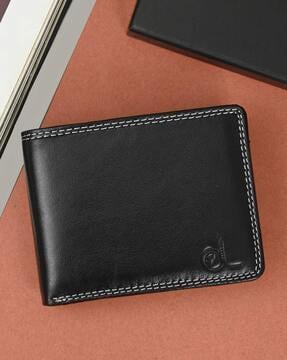 men logo embossed bi-fold wallet