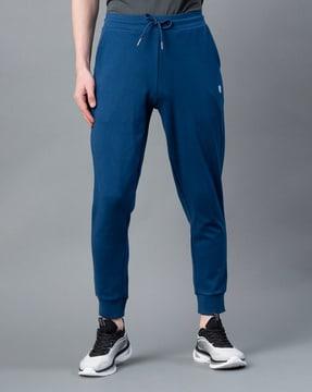 men logo embroidered joggers with insert pockets