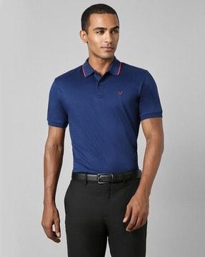 men logo embroidered regular fit polo t-shirt