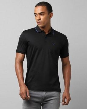 men logo embroidered regular fit polo t-shirt