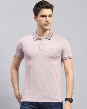 men logo embroidered regular fit polo t-shirt