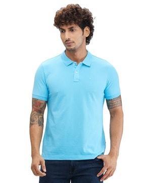 men logo embroidered regular fit polo t-shirt