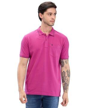 men logo embroidered regular fit polo t-shirt