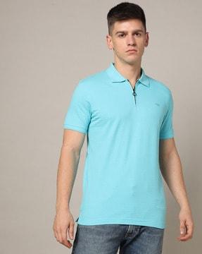 men logo embroidered slim fit polo t-shirt