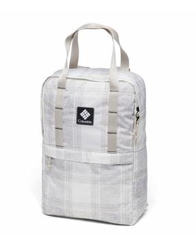 men logo print backpack with adjustable strap
