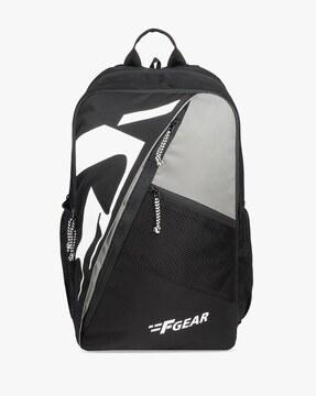 men logo print backpack