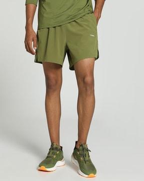 men logo print flat-front shorts