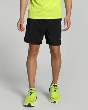 men logo print flat-front shorts