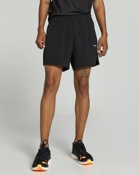men logo print flat-front shorts